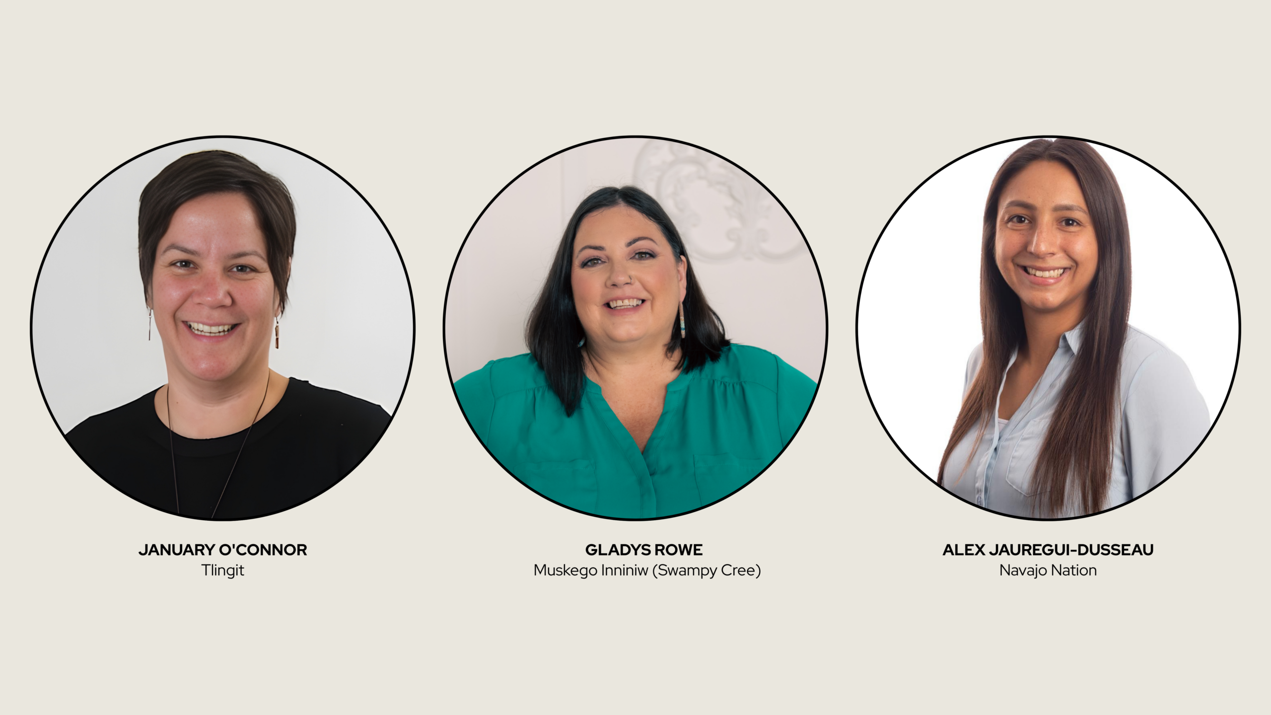 Photos and names of team members for the Indigenous Evaluation Collective. 